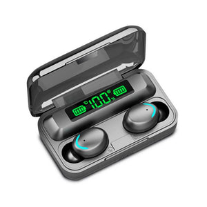 Audifonos Bluetooh Con  Power Bank F9 - Negros