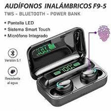 Cargar imagen en el visor de la galería, Audifonos Bluetooh Con  Power Bank F9 - Negros
