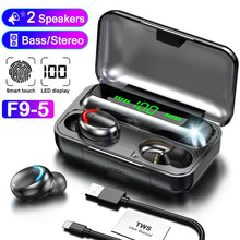 Cargar imagen en el visor de la galería, Audifonos Bluetooh Con  Power Bank F9 - Negros
