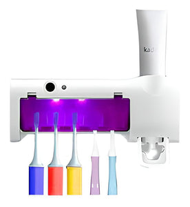 Soporte Esterilizador de Cepillos + Dispensador Crema Dental